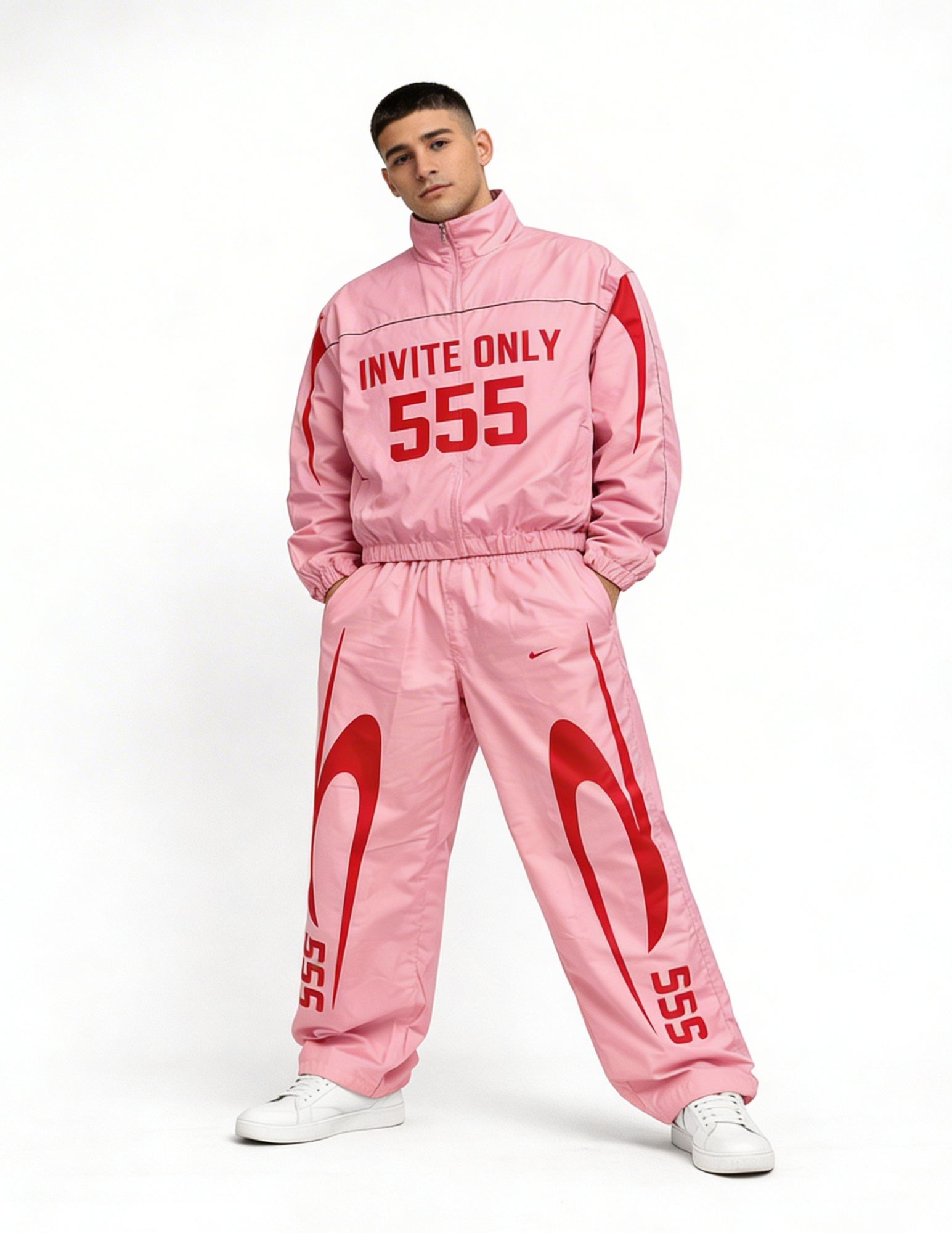 555 FASTLANE PINK/RED WINDBREAKER SET