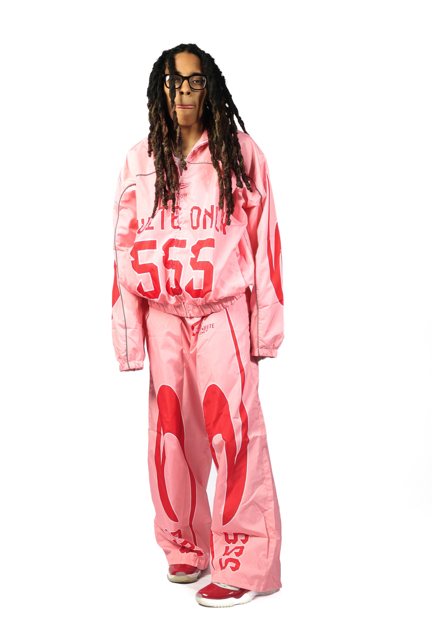555 FASTLANE PINK/RED WINDBREAKER SET